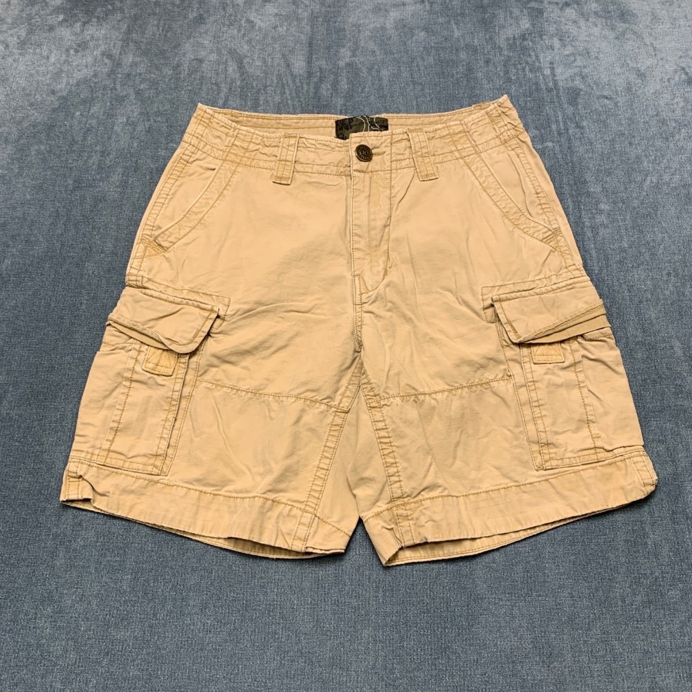 Hurley Cargo Shorts Mens 32 Beige Cotton Flat Front Classic Fit Mid Rise Outdoor